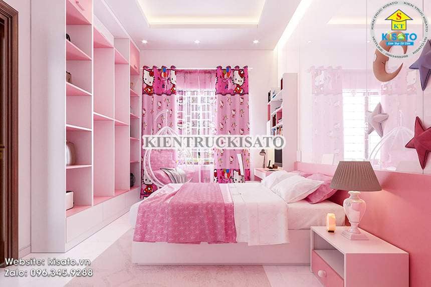 Mẫu nội thất phòng ngủ Hello Kitty dễ thương