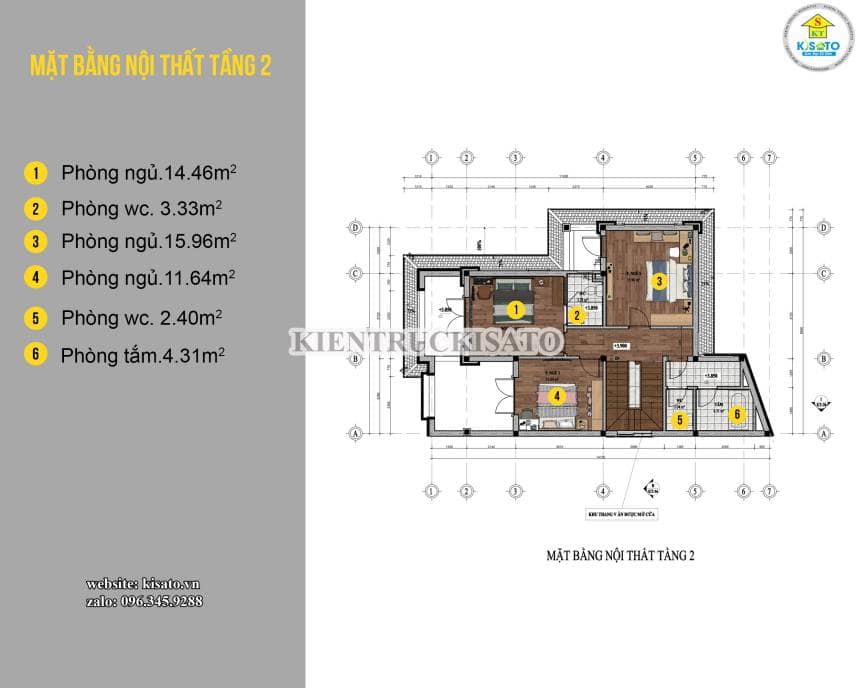 Mặt bằng mẫu nội thất biệt thự