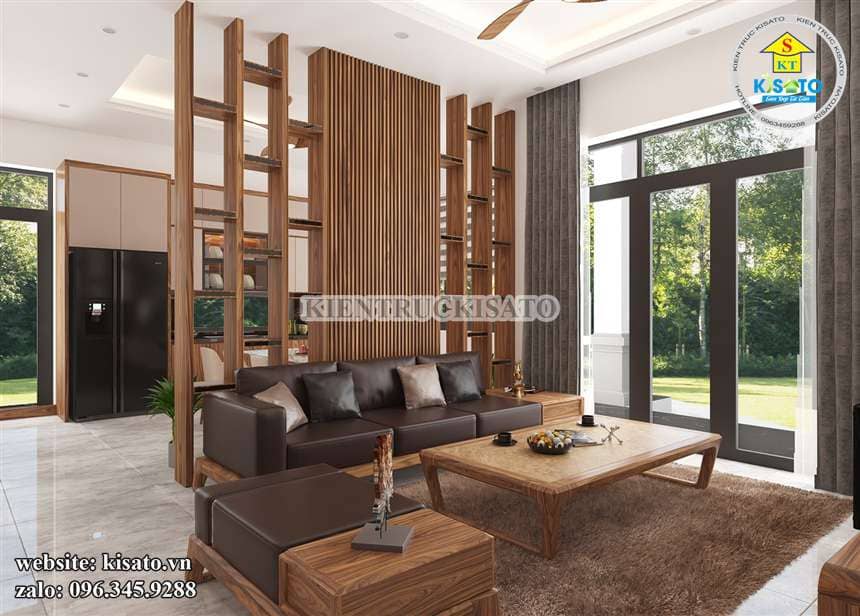 Mẫu nội thất gỗ hiện đại phòng khách