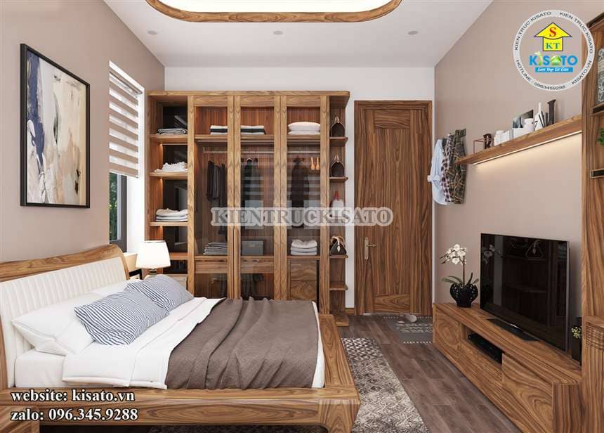 Mẫu nội thất gỗ hiện đại phòng ngủ